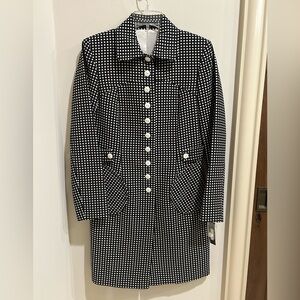 Vesti Black with White Dots Button-Up Coat
